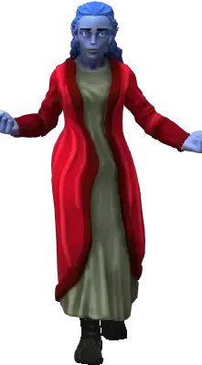 Image of a painted miniature of an elf in robes, from Titanforge.